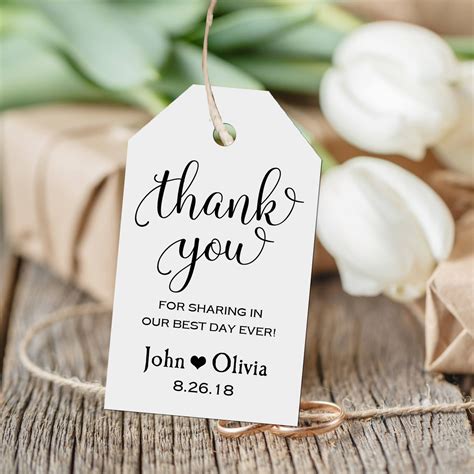 wedding favor thank you tags